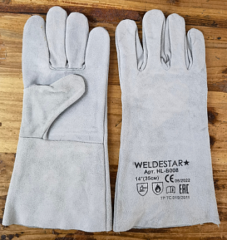 Краги спилковые WS без подклада серые